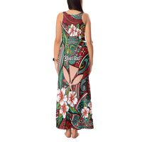 Personalised Hawaii Tribal Humpback Whale Tank Maxi Dress Ulaula Hibiscus Seamless Pattern LT9 - Polynesian Pride
