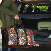 Personalised Hawaii Tribal Humpback Whale Travel Bag Ulaula Hibiscus Seamless Pattern LT9 - Polynesian Pride