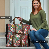 Personalised Hawaii Tribal Humpback Whale Travel Bag Ulaula Hibiscus Seamless Pattern LT9 - Polynesian Pride