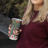 Personalised Hawaii Tribal Humpback Whale Tumbler Cup Ulaula Hibiscus Seamless Pattern LT9 - Polynesian Pride