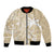 Custom Indo Fijians Bomber Jacket Fiji ke Hindustani Polyneisan Paisley Beige Style