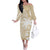 Custom Indo Fijians Off The Shoulder Long Sleeve Dress Fiji ke Hindustani Polyneisan Paisley Beige Style