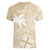 Custom Indo Fijians Women V-Neck T-Shirt Fiji ke Hindustani Polyneisan Paisley Beige Style