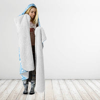 Custom Indo Fijians Hooded Blanket Fiji ke Hindustani Polyneisan Paisley Blue Style