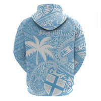 Custom Indo Fijians Hoodie Fiji ke Hindustani Polyneisan Paisley Blue Style