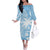 Custom Indo Fijians Off The Shoulder Long Sleeve Dress Fiji ke Hindustani Polyneisan Paisley Blue Style