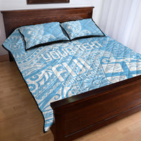 Custom Indo Fijians Quilt Bed Set Fiji ke Hindustani Polyneisan Paisley Blue Style