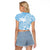 Custom Indo Fijians Raglan Cropped T Shirt Fiji ke Hindustani Polyneisan Paisley Blue Style