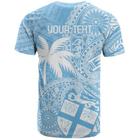Custom Indo Fijians T Shirt Fiji ke Hindustani Polyneisan Paisley Blue Style