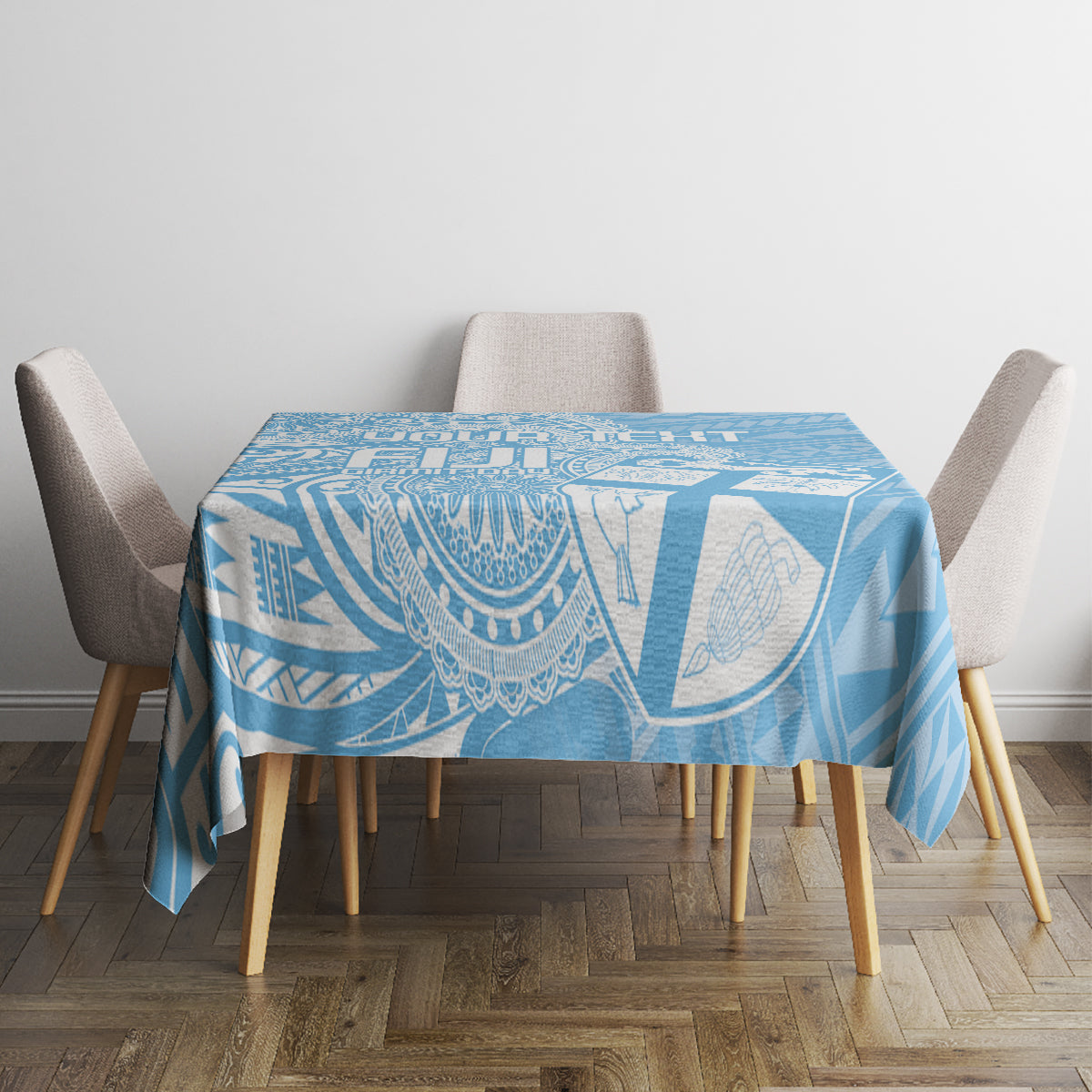 Custom Indo Fijians Tablecloth Fiji ke Hindustani Polyneisan Paisley Blue Style