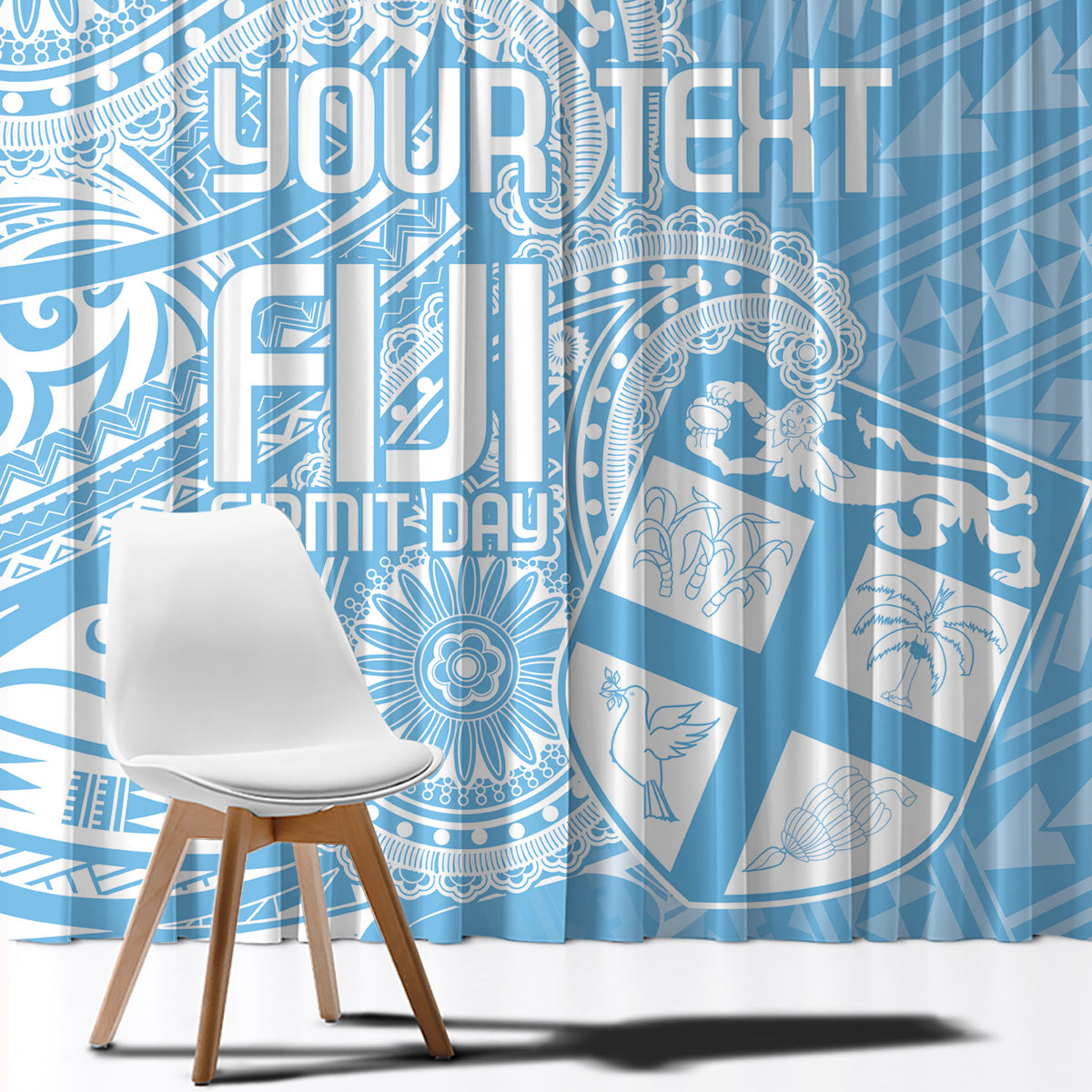 Custom Indo Fijians Window Curtain Fiji ke Hindustani Polyneisan Paisley Blue Style