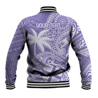Custom Indo Fijians Baseball Jacket Fiji ke Hindustani Polyneisan Paisley Purple Style