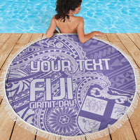 Custom Indo Fijians Beach Blanket Fiji ke Hindustani Polyneisan Paisley Purple Style