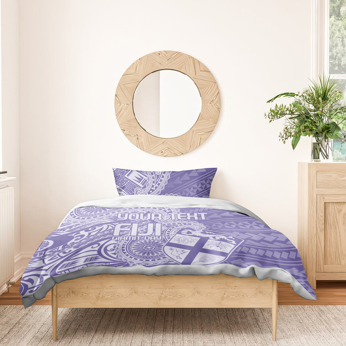 Custom Indo Fijians Bedding Set Fiji ke Hindustani Polyneisan Paisley Purple Style
