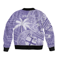 Custom Indo Fijians Bomber Jacket Fiji ke Hindustani Polyneisan Paisley Purple Style