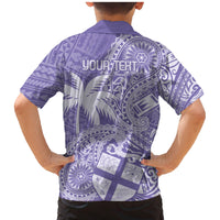 Custom Indo Fijians Family Matching Mermaid Dress and Hawaiian Shirt Fiji ke Hindustani Polyneisan Paisley Purple Style