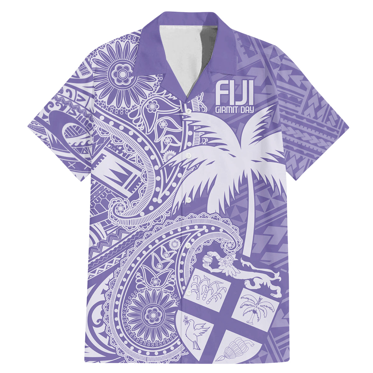 Custom Indo Fijians Family Matching Mermaid Dress and Hawaiian Shirt Fiji ke Hindustani Polyneisan Paisley Purple Style