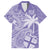 Custom Indo Fijians Family Matching Off Shoulder Short Dress and Hawaiian Shirt Fiji ke Hindustani Polyneisan Paisley Purple Style