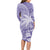 Custom Indo Fijians Long Sleeve Bodycon Dress Fiji ke Hindustani Polyneisan Paisley Purple Style