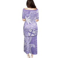 Custom Indo Fijians Puletasi Fiji ke Hindustani Polyneisan Paisley Purple Style