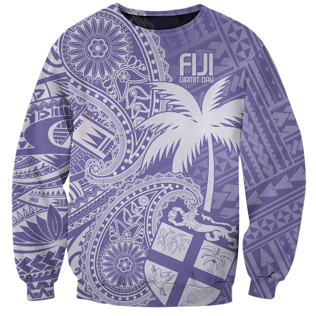 Custom Indo Fijians Sweatshirt Fiji ke Hindustani Polyneisan Paisley Purple Style