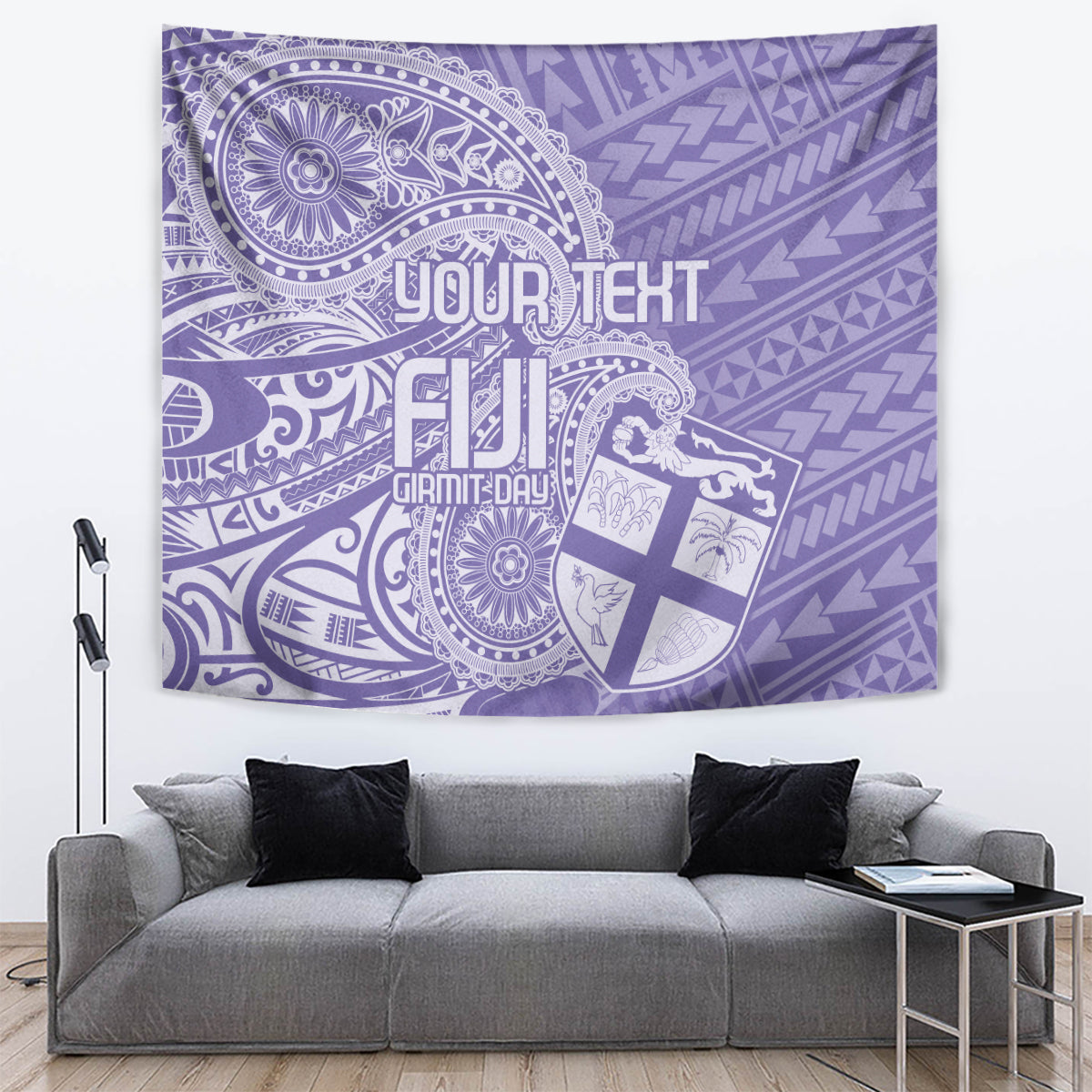 Custom Indo Fijians Tapestry Fiji ke Hindustani Polyneisan Paisley Purple Style