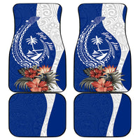 Blue Guam Hafa Adai Car Mats Tropical Flowers with Polynesian Pattern LT9 - Polynesian Pride