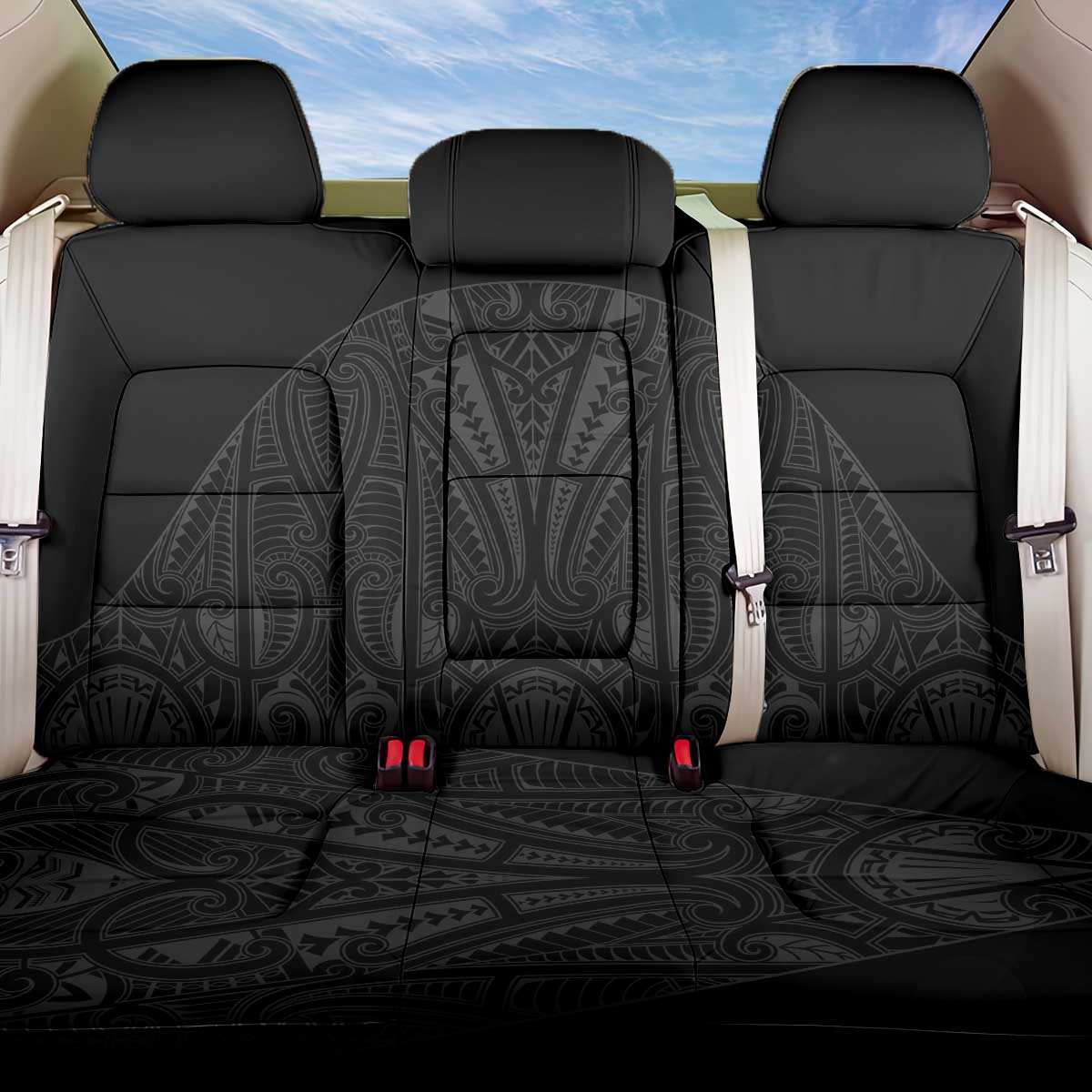 Queensland Maori Rugby Nga Hau e Wha Back Car Seat Cover Black Motif