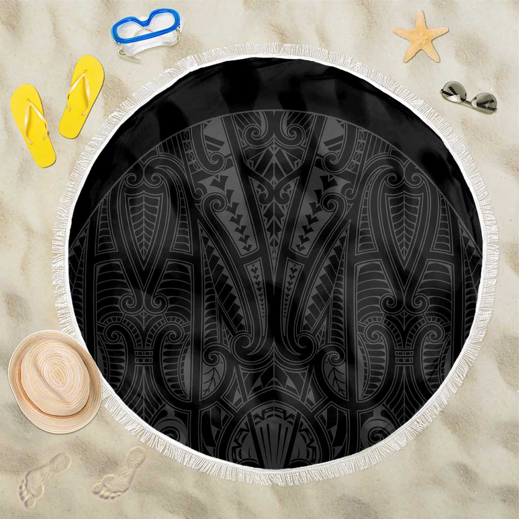 Queensland Maori Rugby Nga Hau e Wha Beach Blanket Black Motif
