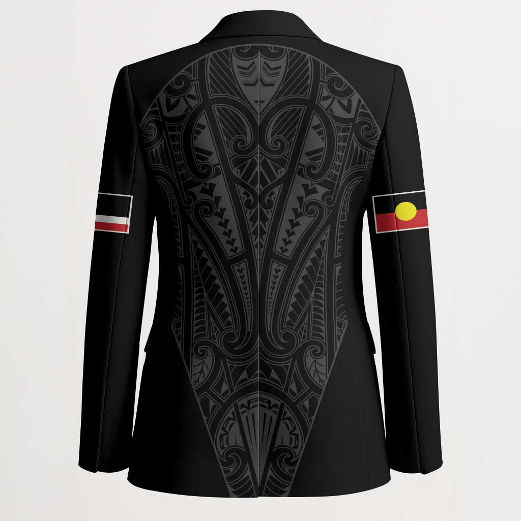 Queensland Maori Rugby Nga Hau e Wha Blazer Black Motif - Polynesian Pride