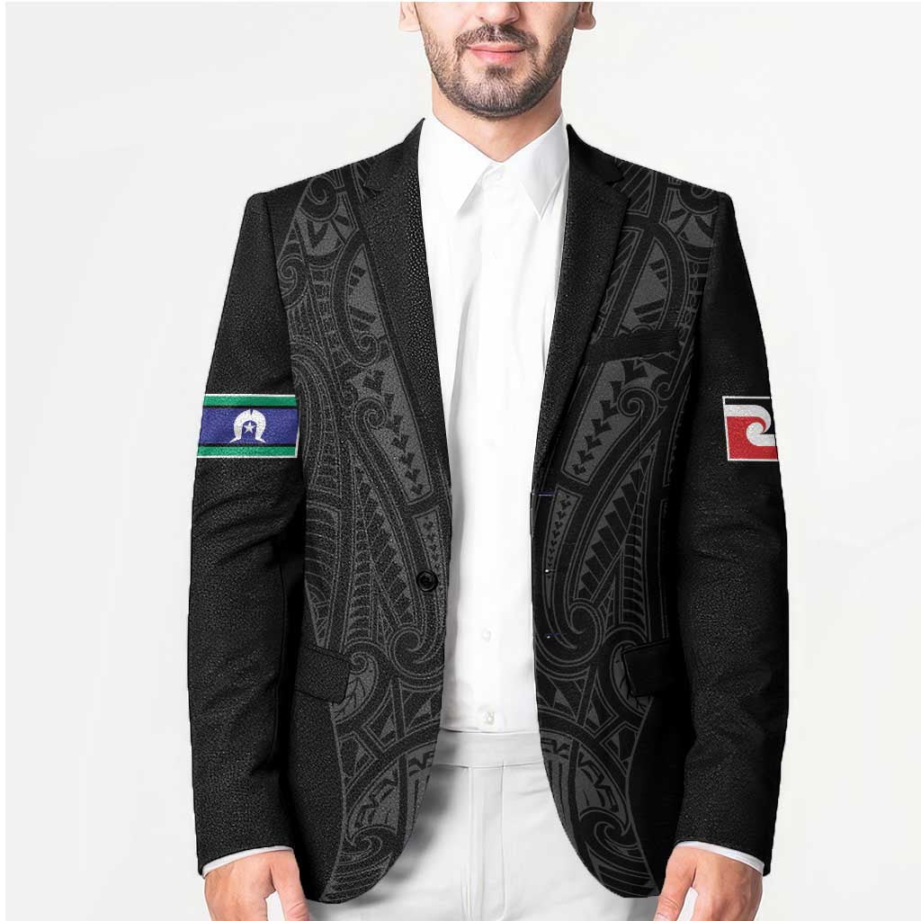 Queensland Maori Rugby Nga Hau e Wha Blazer Black Motif - Polynesian Pride