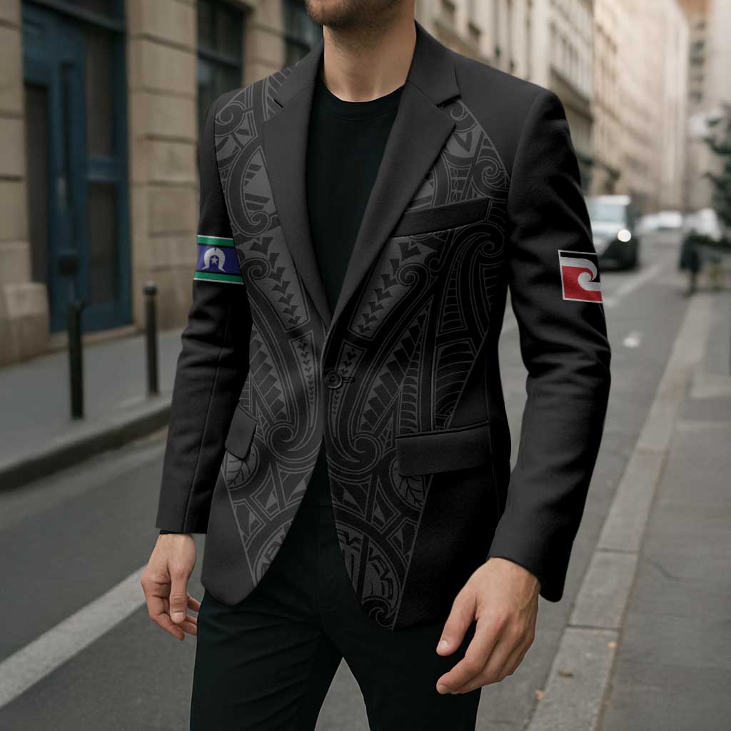 Queensland Maori Rugby Nga Hau e Wha Blazer Black Motif - Polynesian Pride