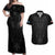 Queensland Maori Rugby Nga Hau e Wha Couples Matching Off Shoulder Maxi Dress and Hawaiian Shirt Black Motif