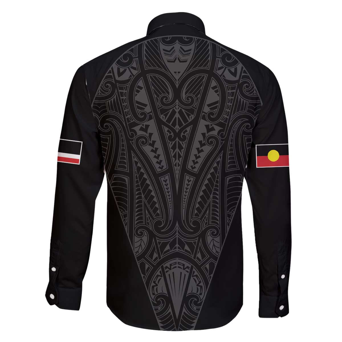Queensland Maori Rugby Nga Hau e Wha Family Matching Off The Shoulder Long Sleeve Dress and Hawaiian Shirt Black Motif