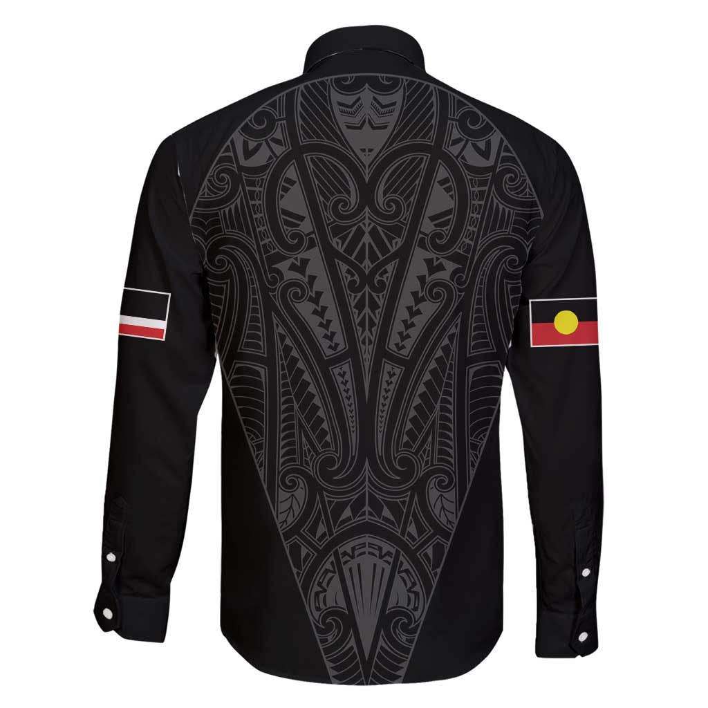 Queensland Maori Rugby Nga Hau e Wha Family Matching Puletasi and Hawaiian Shirt Black Motif