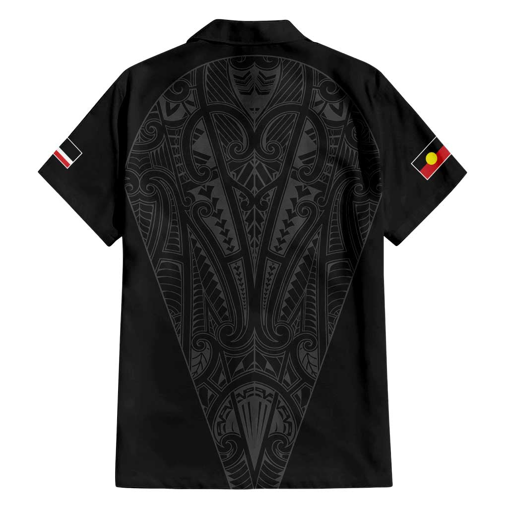 Queensland Maori Rugby Nga Hau e Wha Family Matching Summer Maxi Dress and Hawaiian Shirt Black Motif