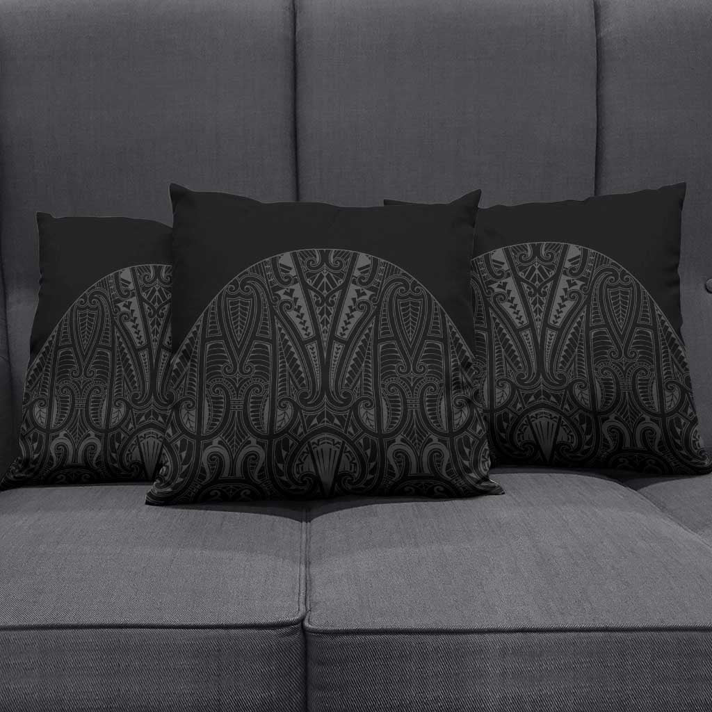 Queensland Maori Rugby Nga Hau e Wha Pillow Cover Black Motif - Polynesian Pride