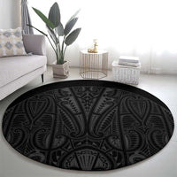Queensland Maori Rugby Nga Hau e Wha Round Carpet Black Motif