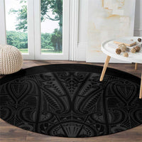Queensland Maori Rugby Nga Hau e Wha Round Carpet Black Motif