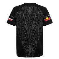 Queensland Maori Rugby Nga Hau e Wha Rugby Jersey Black Motif