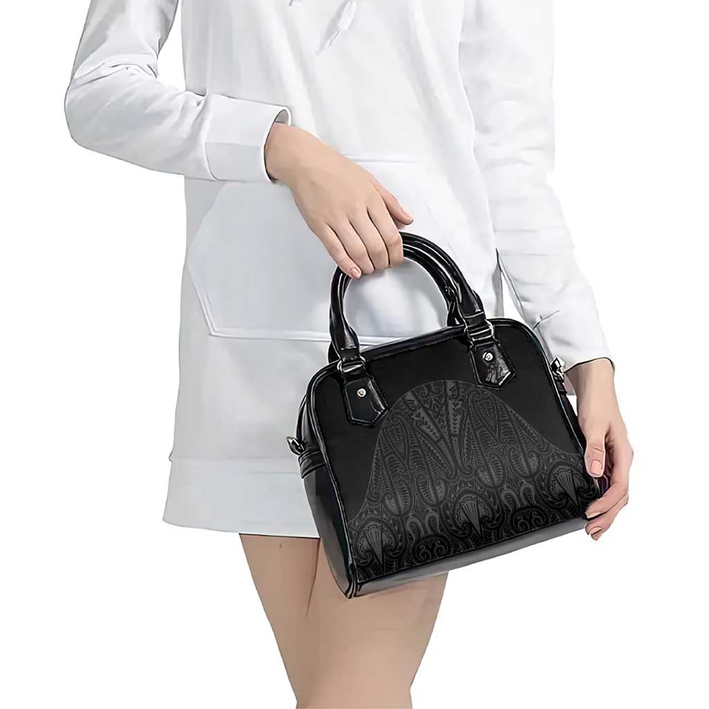 Queensland Maori Rugby Nga Hau e Wha Shoulder Handbag Black Motif