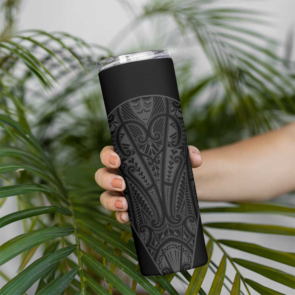 Queensland Maori Rugby Nga Hau e Wha Skinny Tumbler Black Motif