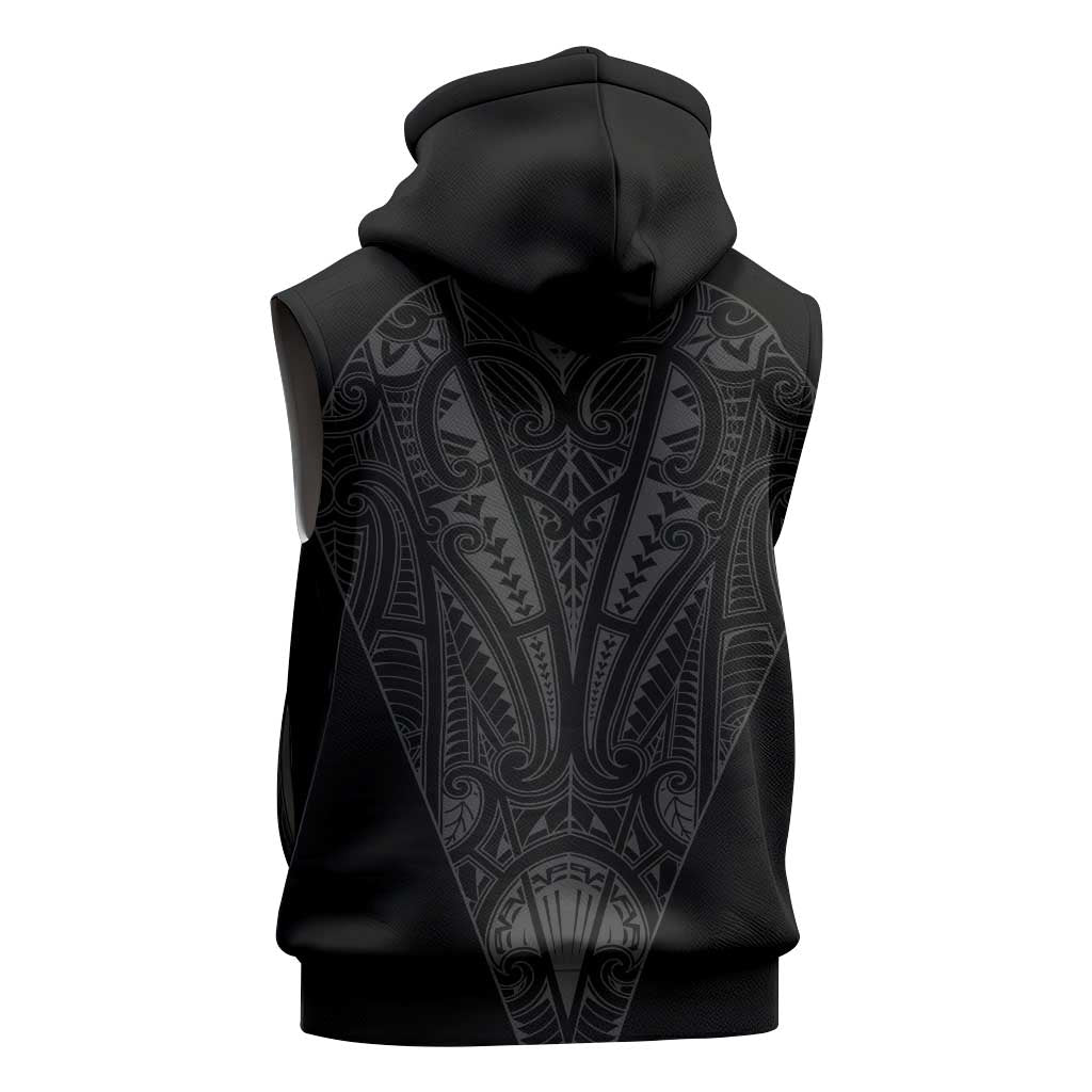Queensland Maori Rugby Nga Hau e Wha Sleeveless Hoodie Black Motif - Polynesian Pride