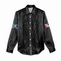 Queensland Maori Rugby Nga Hau e Wha Women Casual Shirt Black Motif