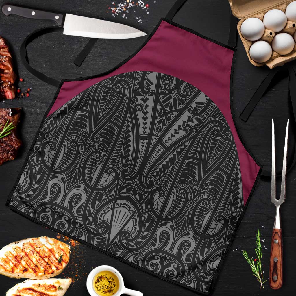 Queensland Maori Rugby Nga Hau e Wha Apron Maroon Motif - Polynesian Pride