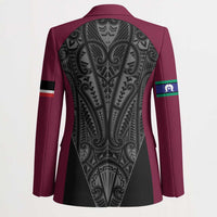 Queensland Maori Rugby Nga Hau e Wha Blazer Maroon Motif - Polynesian Pride