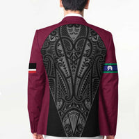 Queensland Maori Rugby Nga Hau e Wha Blazer Maroon Motif - Polynesian Pride