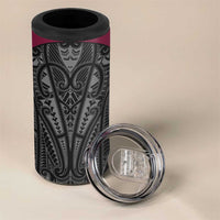 Queensland Maori Rugby Nga Hau e Wha 4 in 1 Can Cooler Tumbler Maroon Motif