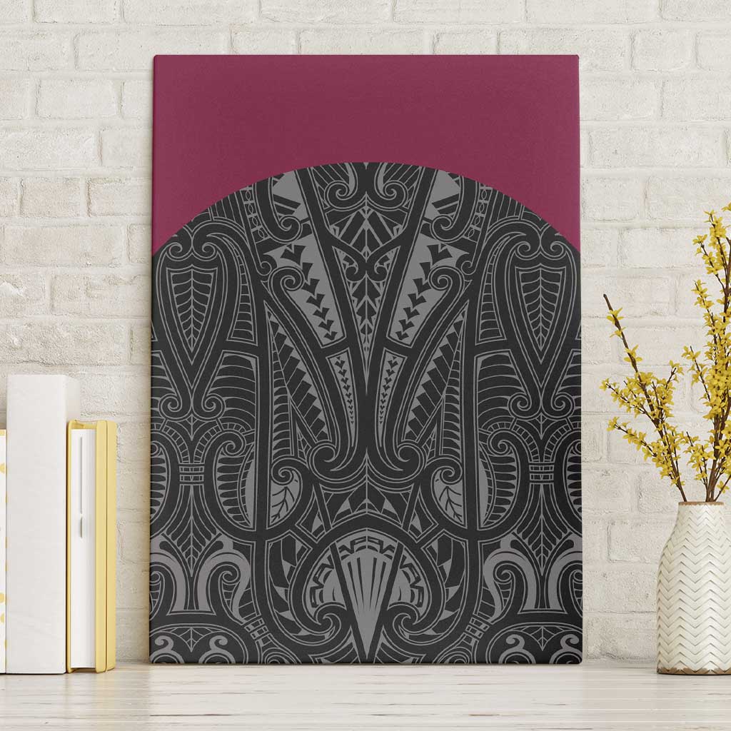 Queensland Maori Rugby Nga Hau e Wha Canvas Wall Art Maroon Motif