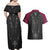 Queensland Maori Rugby Nga Hau e Wha Couples Matching Off Shoulder Maxi Dress and Hawaiian Shirt Maroon Motif